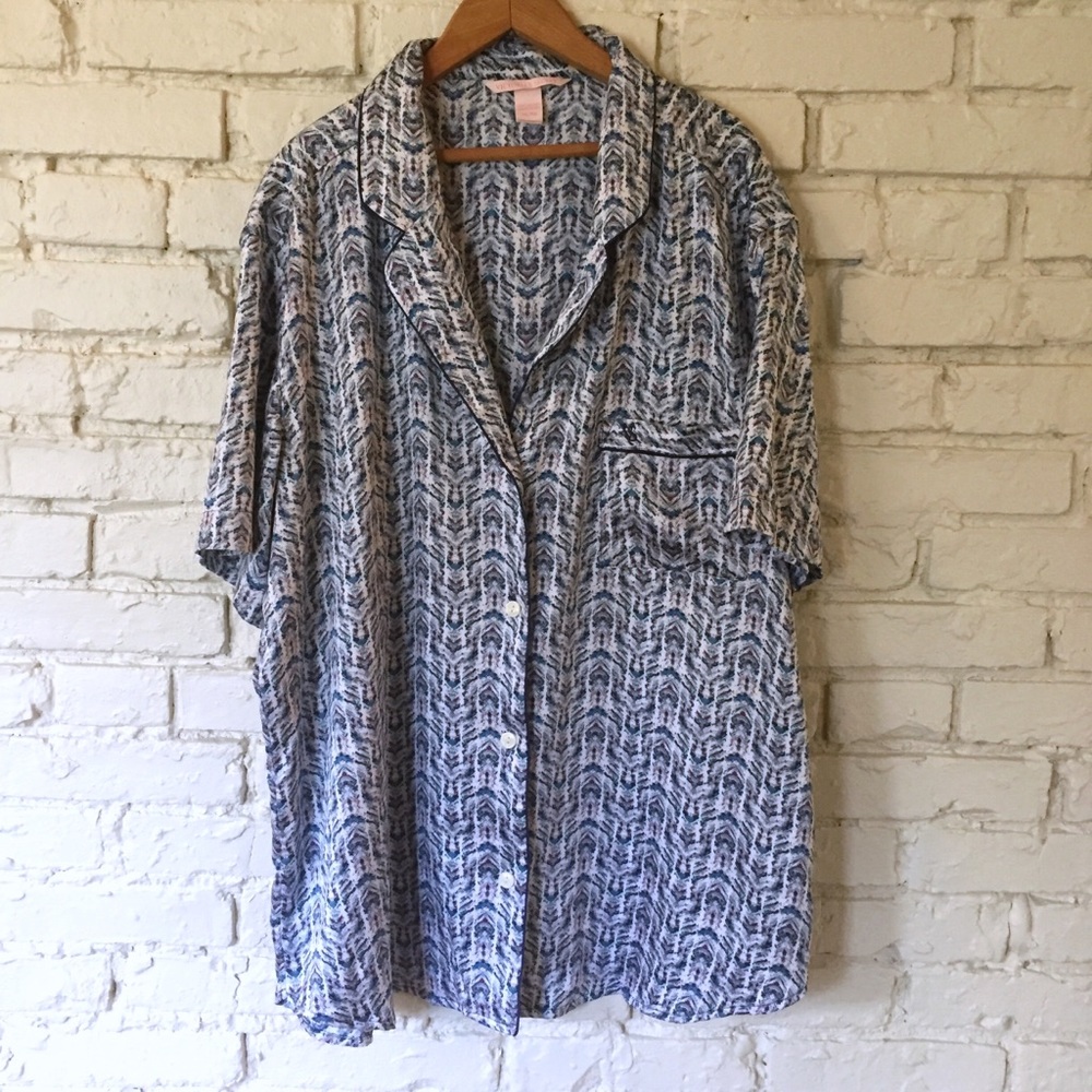 Victoria's Secret Satin Watercolor Pajama Top